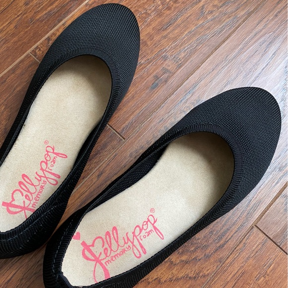 🖤 JELLYPOP | BLACK KNIT FLATS | SIZE 7 - Picture 6 of 7